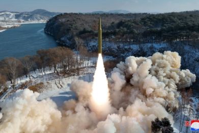 North Korea launched an intermediate-range solid-fuel ballistic missile on Monday, its first known weapons test of 2024