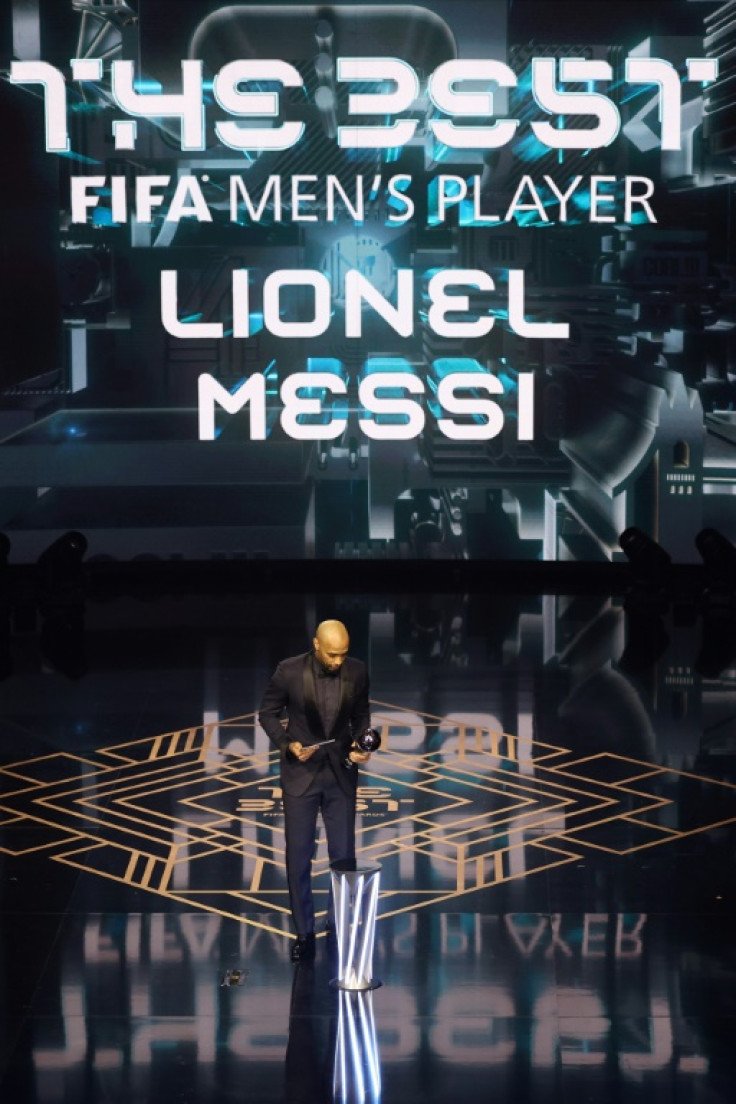 Thierry Henry collected The Best FIFA Men's Player award on behalf of the absent Lionel Messi