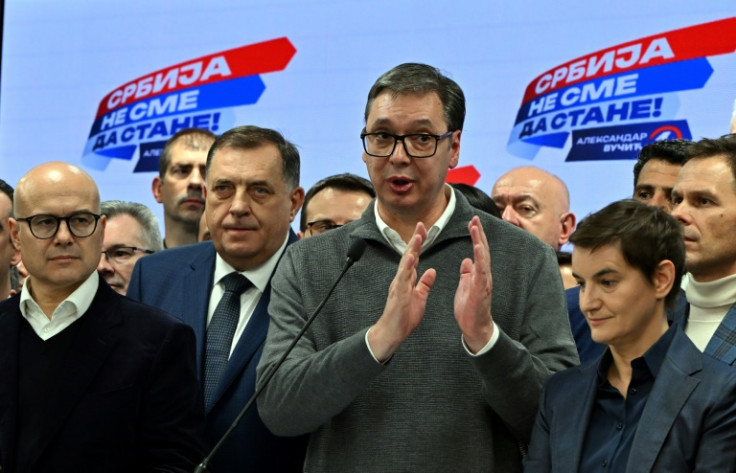 Brushing off protests: Serbia's President Aleksandar Vucic