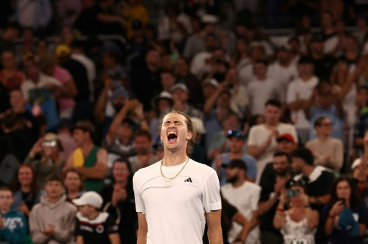 Germany's Alexander Zverev celebrates after beating Slovakia's Lukas Klein