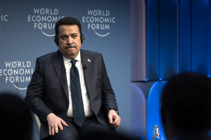 Iraqi Prime Minister Mohamed Shia al-Sudani attends a session at the World Economic Forum in Davos