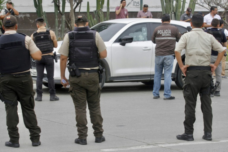 The car belonging to prosecutor Cesar Suarez who was shot dead amid an escalating war between the government and drug gangs