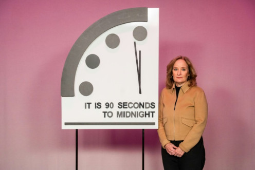 "Trends continue to point ominously towards global catastrophe," said Rachel Bronson, president and CEO of the Bulletin of Atomic Scientists, which reset its Doomsday clock to 90 seconds to midnight