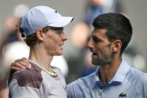 Jannik Sinner (left) beat Novak Djokovic in the Australian Open semi-finals