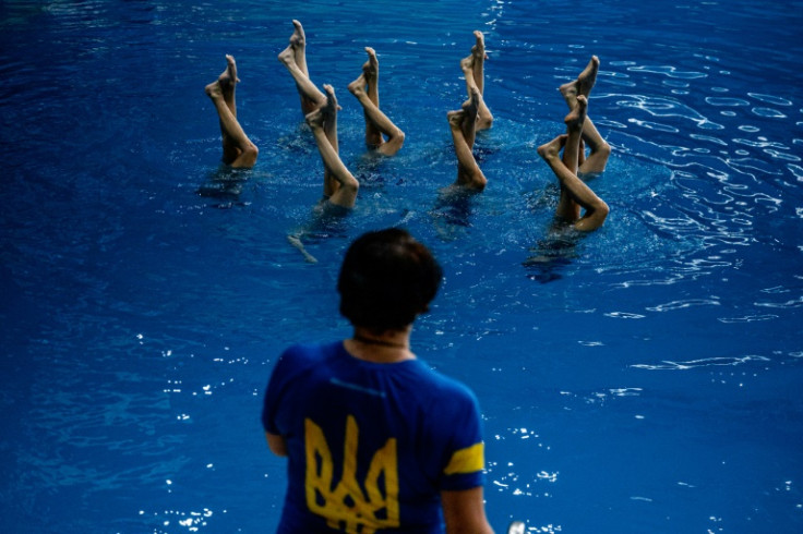 Ukraine's artistic swimmers in training