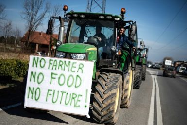 An Italian farmers' protest in Cuneo, Italy, on Wednesday