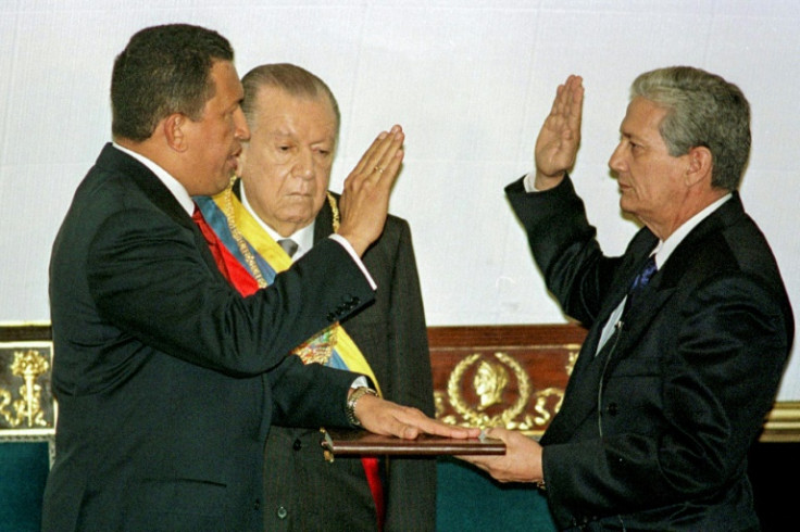The 1999 swearing-in ceremony of Hugo Chavez (L)