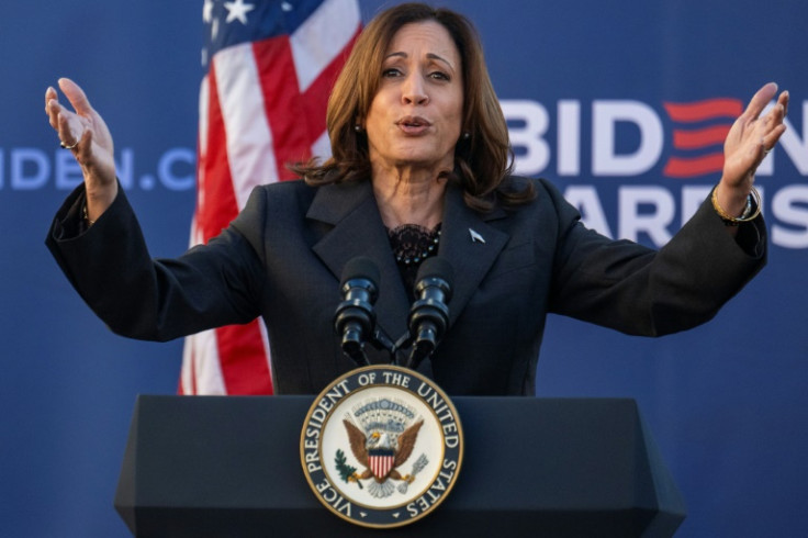 US Vice President Kamala Harris speaks at South Carolina State University