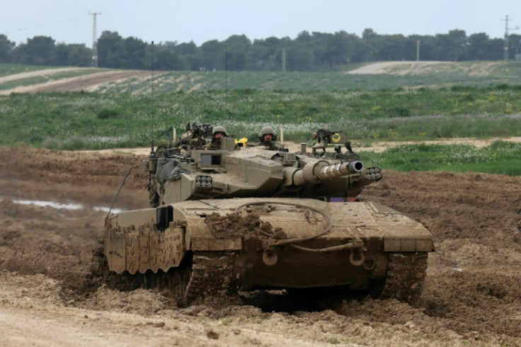 Israeli troops along the border with the Gaza Strip