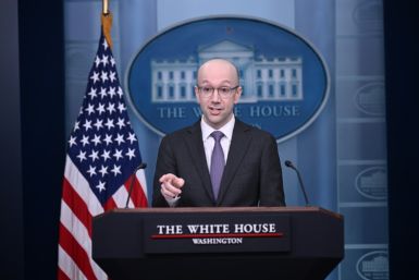 Spokesman for the White House Counsel's Office Ian Sams speak during the daily briefing in the Brady Briefing Room of the White House in Washington, DC, on February 9, 2024. The White House attacked on Friday a devastating special counsel report for makin
