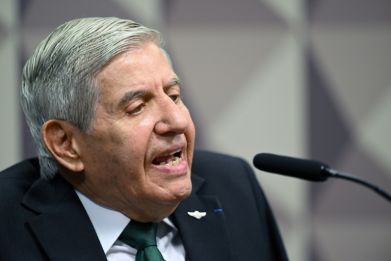 Former Brazilian army general Augusto Heleno testifies in September 2023 before a parliamentary commission investigating the country's January 8 riots