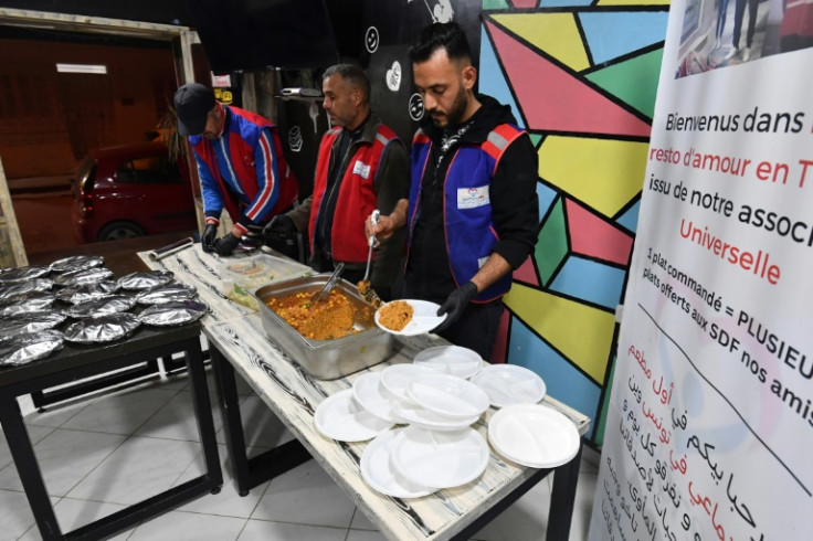 The restaurant has paying customers as well as feeding the homeless