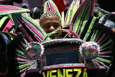 A reveler performs during the official Carnival opening ceremony in Rio de Janeiro on February 9, 2024