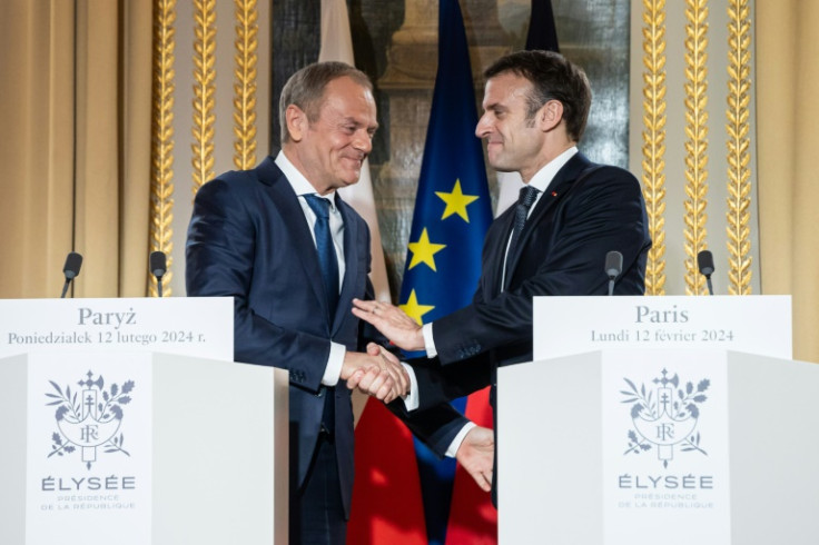 French President Emmanuel Macron praised Polish Prime Minister Donald Tusk and his government as 'trusted, pro-European partners' who are 'clear on European security'