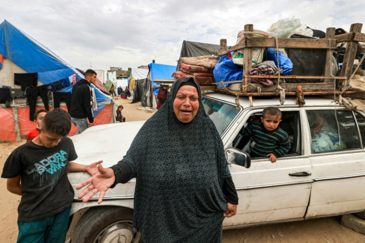 Some displaced Gazans were seen fleeing a feared offensive in Rafah, despite not knowing where to go