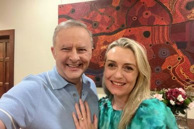 A handout photo obtained from the Facebook account of Australia's Prime Minister Anthony Albanese on February 15, 2024 shows him and his girlfriend Jodie Haydon in Canberra