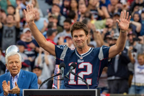 The team's exceptional longevity is credited to Tom Brady (pictured), coach Bill Belichick and owner Robert Kraft