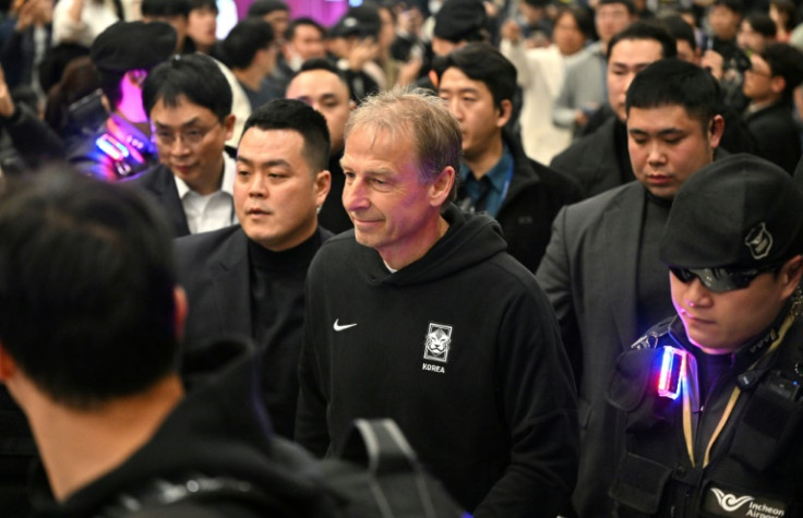 Jurgen Klinsmann pictured arriving back in South Korea last week following their Asian Cup exit