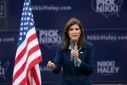 US Republican presidential hopeful and former UN ambassador Nikki Haley speaks at a campaign event at Freshfields Village shopping center in Kiawah Island, South Carolina, on February 17, 2024