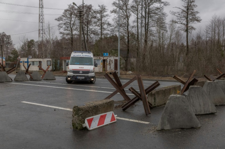 Two critically ill Ukrainian children were brought over the border in an ambulance and rushed to hospital