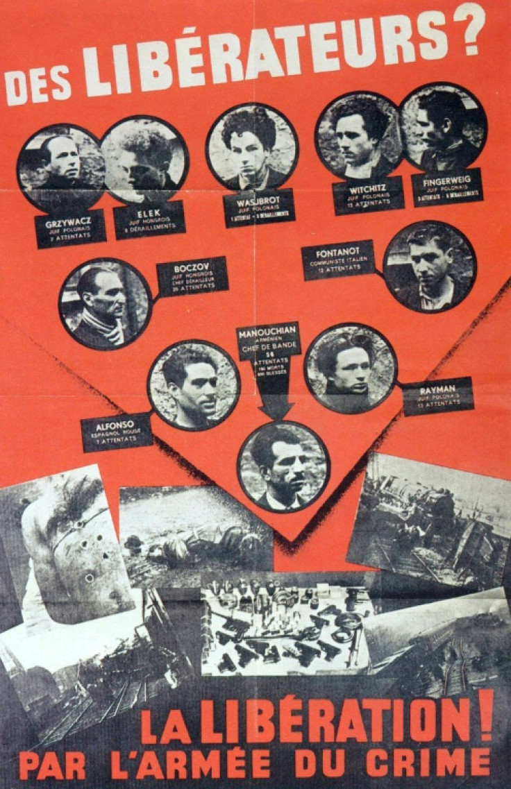 A Nazi propaganda poster dubbed "the red poster" sought to demonise the foreign Resistance fighters