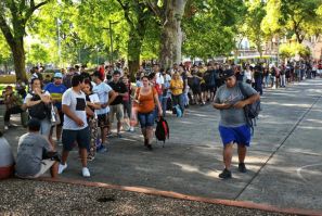 Argentines queue for buses amid a rail strike