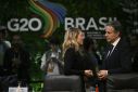 Canada's Minister of Foreign Affairs Melanie Joly (L) and US Secretary of State Anthony Blinken chat during the G20 foreign ministers meeting in Rio de Janeiro, Brazil, on February 21, 2024