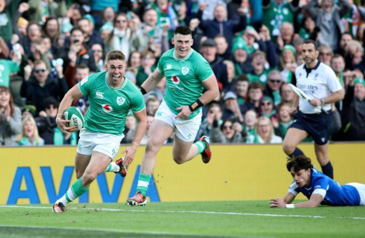 Ireland face Wales in the Six Nations full of confidence largely thanks to how Jack Crowley (L) has fitted in replacing legend Johnny Sexton former Irish fullback Hugo MacNeill told AFP