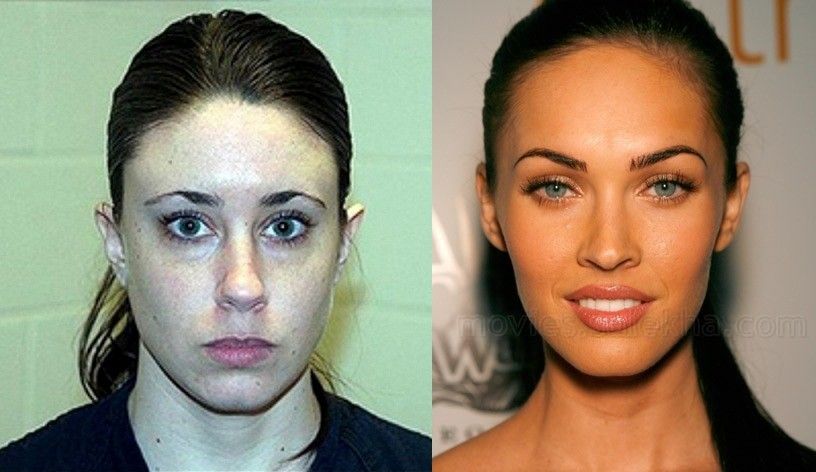 Casey Anthony left and actress Megan Fox