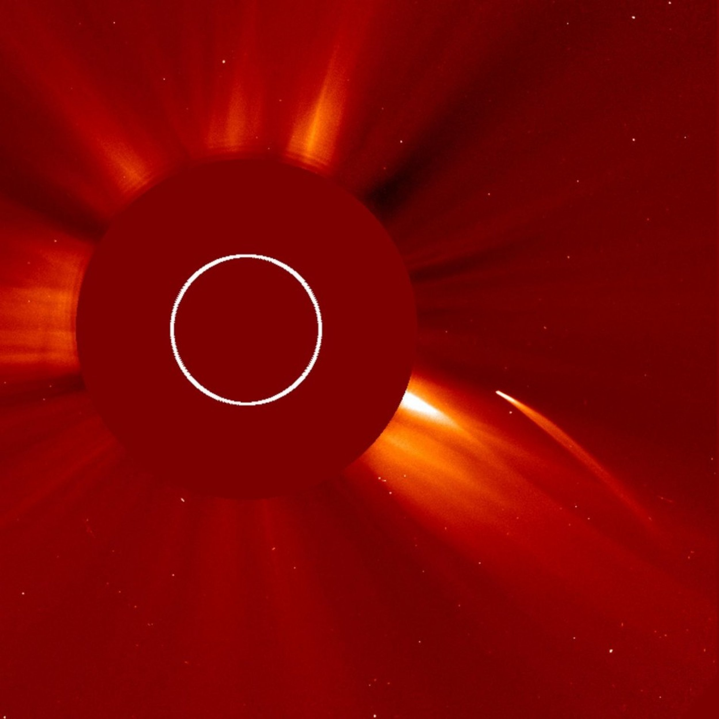 First-Ever Image of a Sungrazer Comet In Front of the Sun.