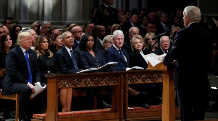 Former prime minister Brian Mulroney, pictured giving a eulogy for his friend George H. W. Bush in December 2018, led a historic rapprochement between Canada and its southern neighbor while in office