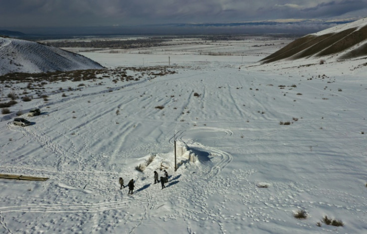 The artificial glacier near Syn-Tash is designed to provide water for drought-hit farms