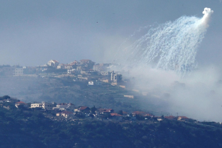 Smoke billows following Israeli bombardment of the Lebanese village of Markaba