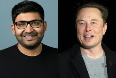 Former Twitter CEO Parag Agrawal (L) is among those suing new owner Elon Musk (R)
