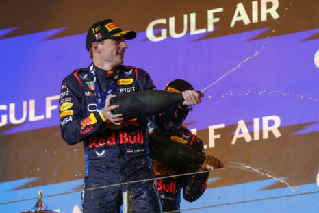 Max Verstappen celebrates winning the season-opening Grand Prix last Saturday