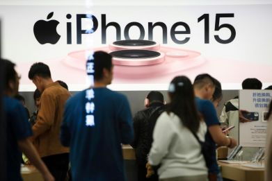 Apple's shares fell after news that iPhone sales in China were lower early this year