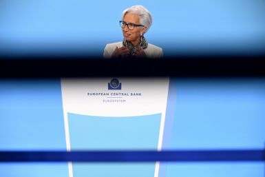 ECB president Christine Lagarde speaks at a press conference