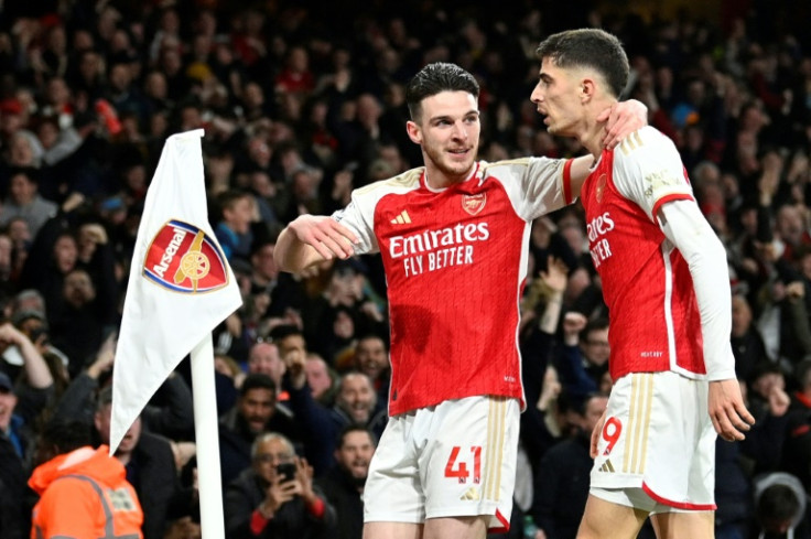 Kai Havertz (right)and Declan Rice (left ) were on target in Arsenal's 2-1 win over Brentford