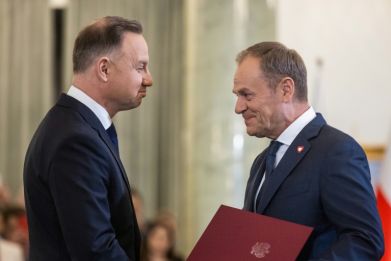 Poland's President Andrzej Duda and Prime Minister Donald Tusk have a tense relationship