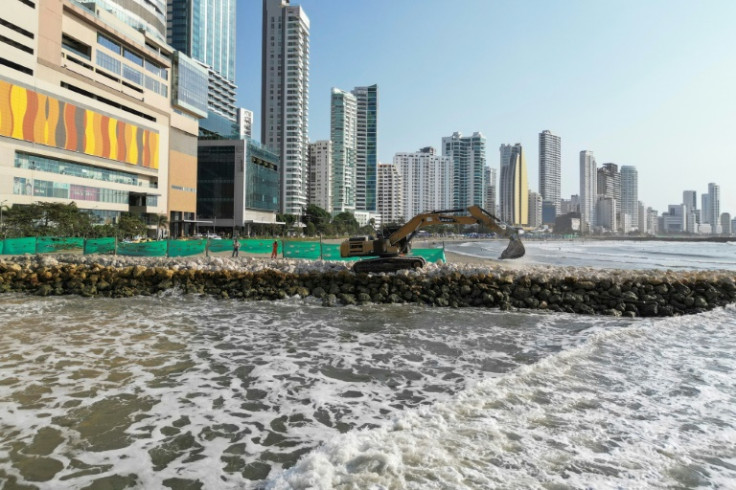 Authorities are currently building 4.5 kilometers of seawall to protect the shoreline