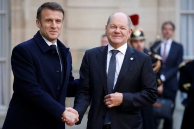 Macron and Scholz -- seen last month in Paris -- have not seen eye to eye on Ukraine
