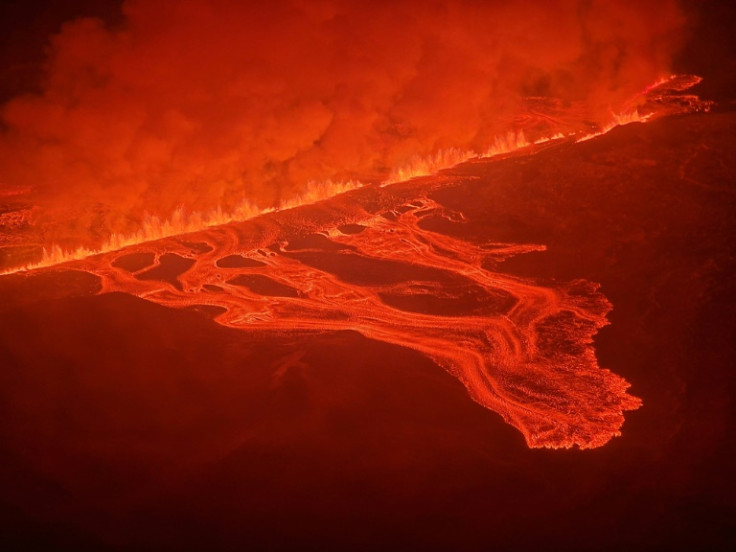 The February 8 eruption sent lava flowing towarrds Grindavik village
