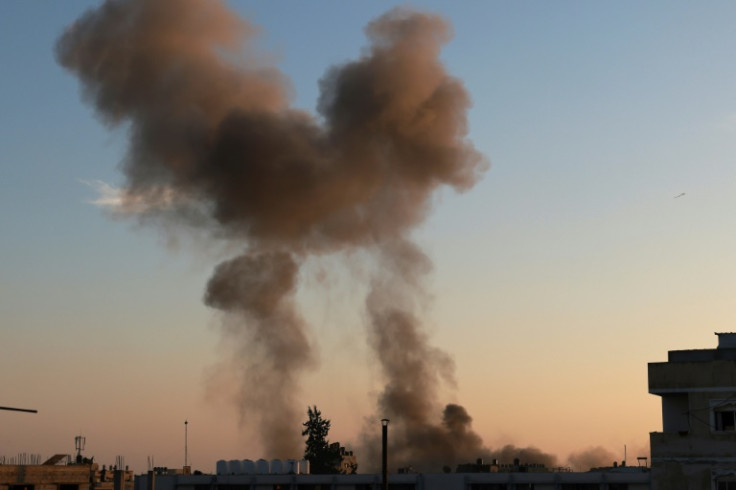 Smoke over Rafah after Israeli bombardment