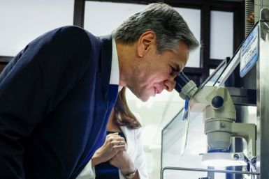 US Secretary of State Antony Blinken tours a semiconductor plant in Manila