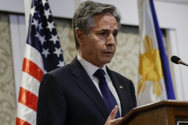 US Secretary of State Antony Blinken speaks during a joint press conference with Philippines' Secretary of Foreign Affairs Enrique Manalo in Manila