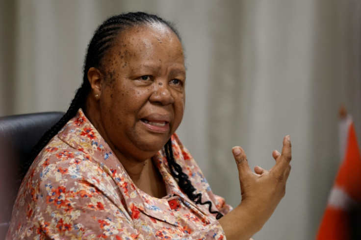 South Africa's Minister of International Relations and Cooperation Naledi Pandor speaks in Pretoria on March 5, 2024