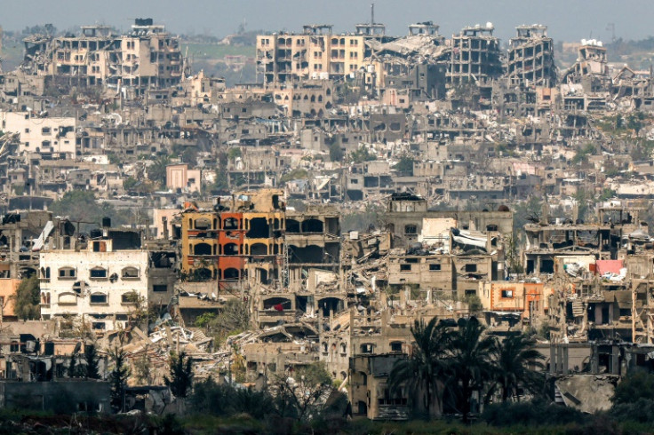 A view of the devastation in Gaza from Israel's southern border on March 19, 2024