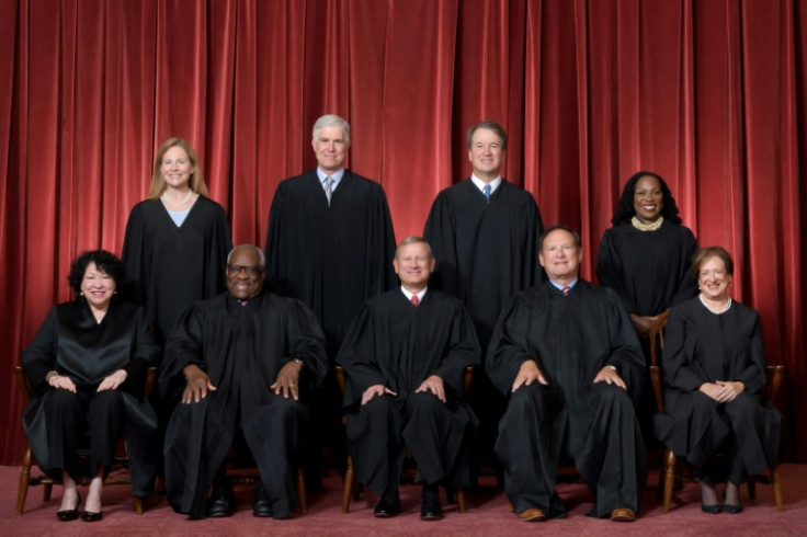 The justices of the US Supreme Court pose for their official photo