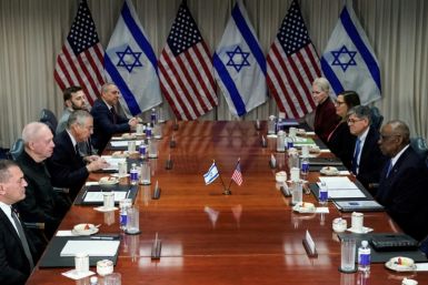 US Defense Secretary Lloyd Austin meets Israeli Defense Minister Yoav Gallant at the Pentagon