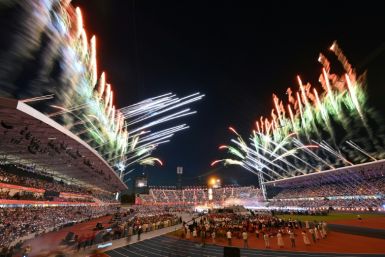 Fireworks erupt over the Alexander Stadium during the closing ceremony for the Commonwealth Games in Birmingham in 2022